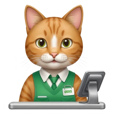 Cat working as a Publix cashier sticker