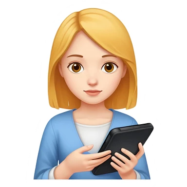 Girl holding kindle
 sticker