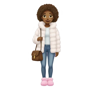 girl in fluffy slippers and cross body bag sticker
