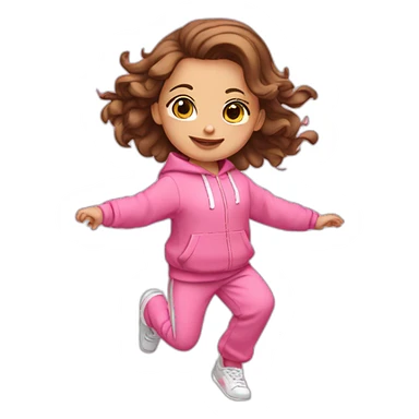 dancing-brown-haired-white-girl-pink-oversize-tracksuit sticker