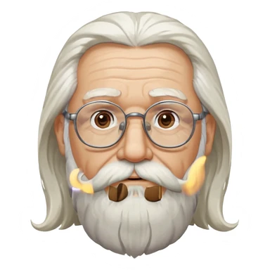 old man with long hair and beard wearing glasses  sticker