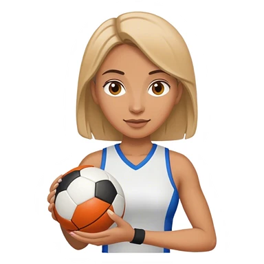 female sport coach holding ball sticker