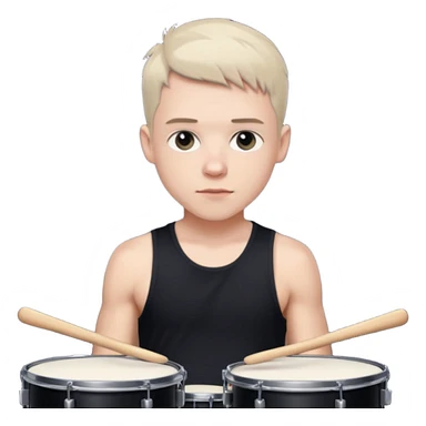 Christoph Schneider, drummer vibe, short hair, black tank top sticker