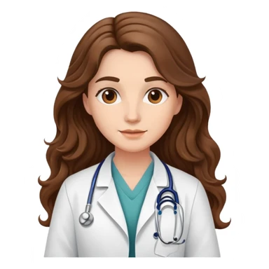 Doctor with long brown wavy hair sticker