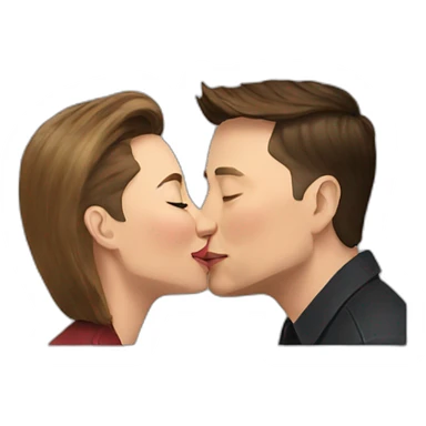 kissing elon musk sticker
