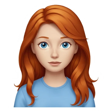 Ginger head woman with long hair and lightblue eyes sticker
