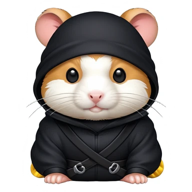 ninja hamster with black fur sticker