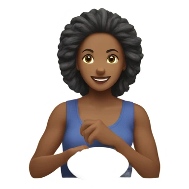 a woman looks at a plate of healthy food sticker