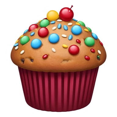 burgundy muffin candy on top sticker