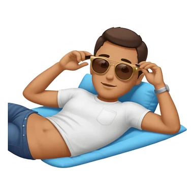 man laying down sticker