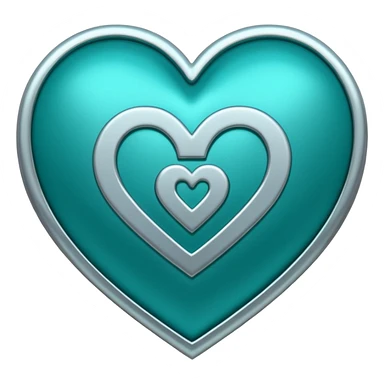 Teal heart with several dollar signs sticker