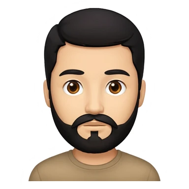 Black hair and black beard. Brown eyes sticker