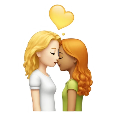 A blond and a Ginger Girl kissing  sticker