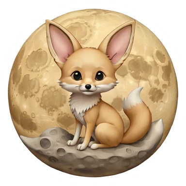 fennec on the moon sticker
