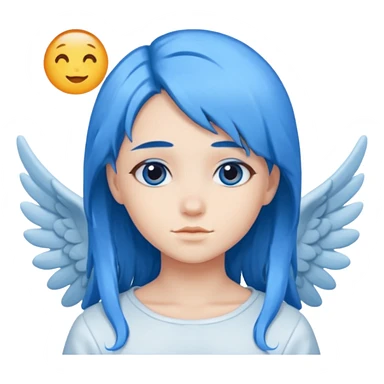 blue hair angel sticker