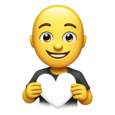 Emoji holding a heart smiling sticker