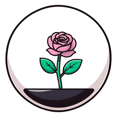 Black rose in a glass sphere sticker