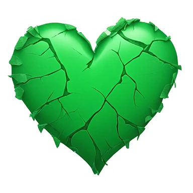 Green broken heart sticker