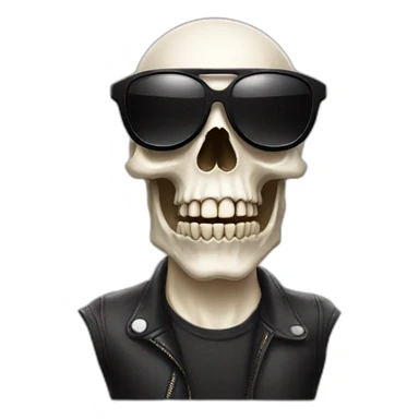 Skull wearing sunglasses sticker