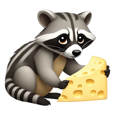 racoon eating cheese sticker