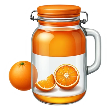 orange fruit with marmalade jar sticker
