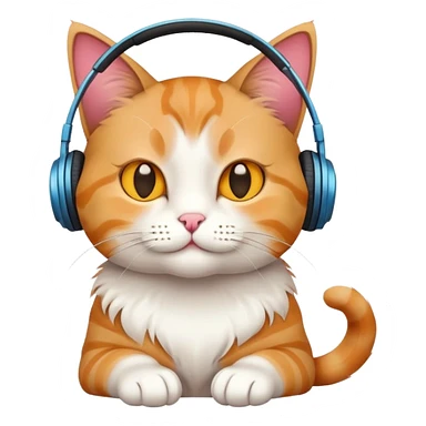 Cat likes music sticker