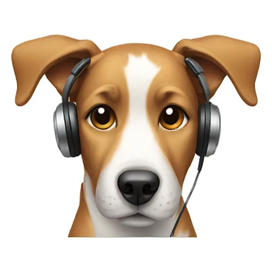 Dog with Earbuds sticker