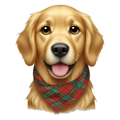 Golden retriever with plaid bandana  sticker