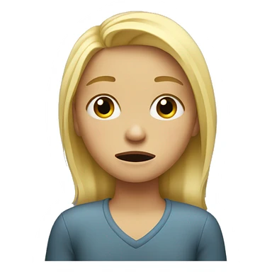 Blond girl crying  sticker