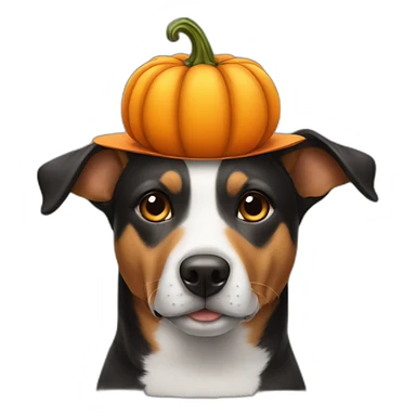 dog with pumpkin hat sticker