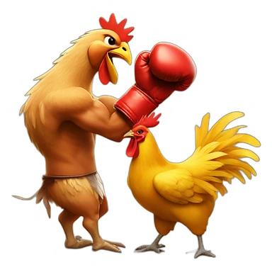 chicken boxing with pumba sticker