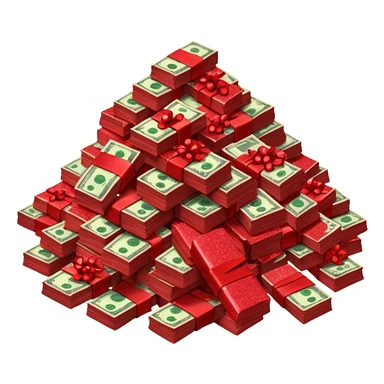 red glitter money sticker