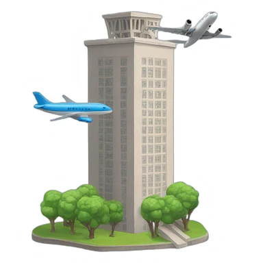 Tilted tower with a plane going on the tower  sticker