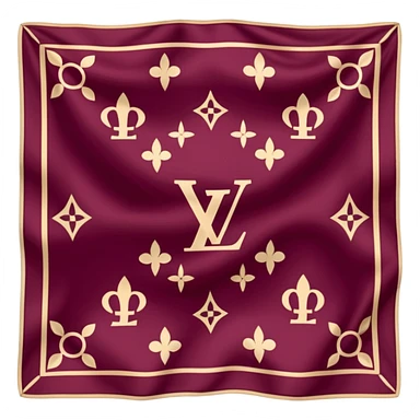 Burgundy Louis Vuitton scarf sticker