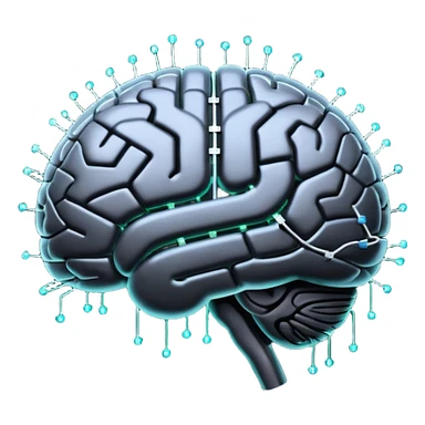 black digital brain sticker