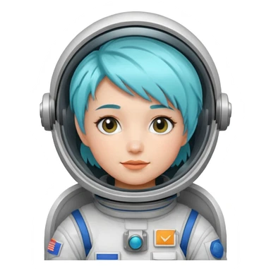 Female astronaut with short aqua hair sticker