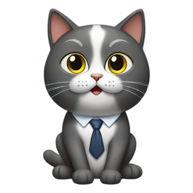 cat in a meeting sticker