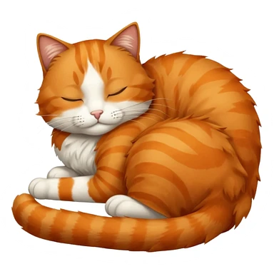orange cat sleeping sticker
