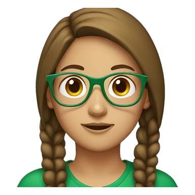 Brown haired girl with green cap and glasses sticker