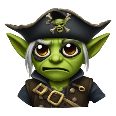 A goblin wearing a pirate eye patch sticker