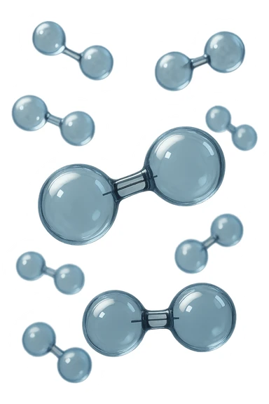 molecole di ossigeno che volano realistiche sticker