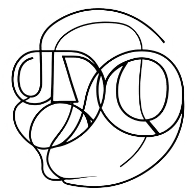 connected flowing BLK letters where all letters are joined together in one continuous design sticker