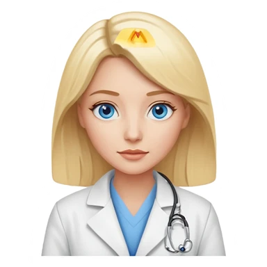 Una mujer rubia de ojos azules que es doctora sticker