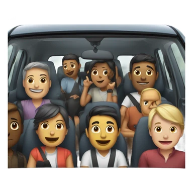 Small car full of people sticker