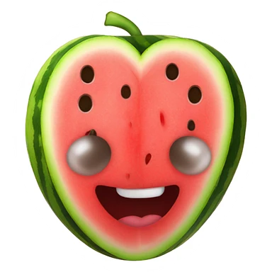 Emoji with hearts in the eyes but with watermelons instead of hearts  sticker