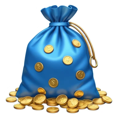 bag of blue coins sticker