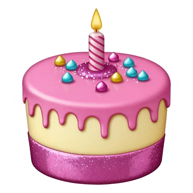 Glitter Pink Cake sticker