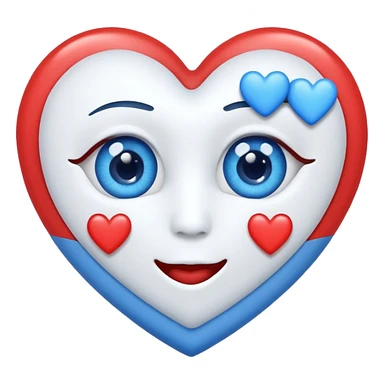i want an heart eye emoji but with an blue and an white haert sticker