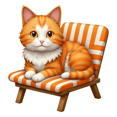 A cat laying on a chair sticker
