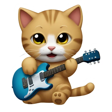 a kitten playing guitar sticker